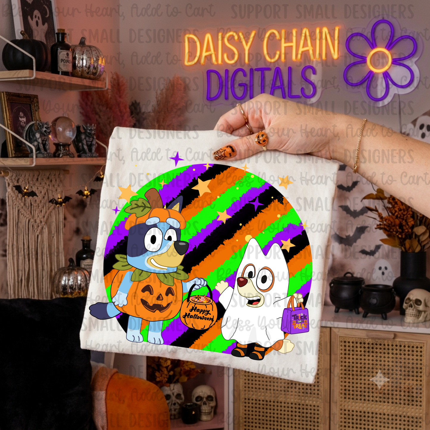 Blue Dog Heeler Halloween - PNG