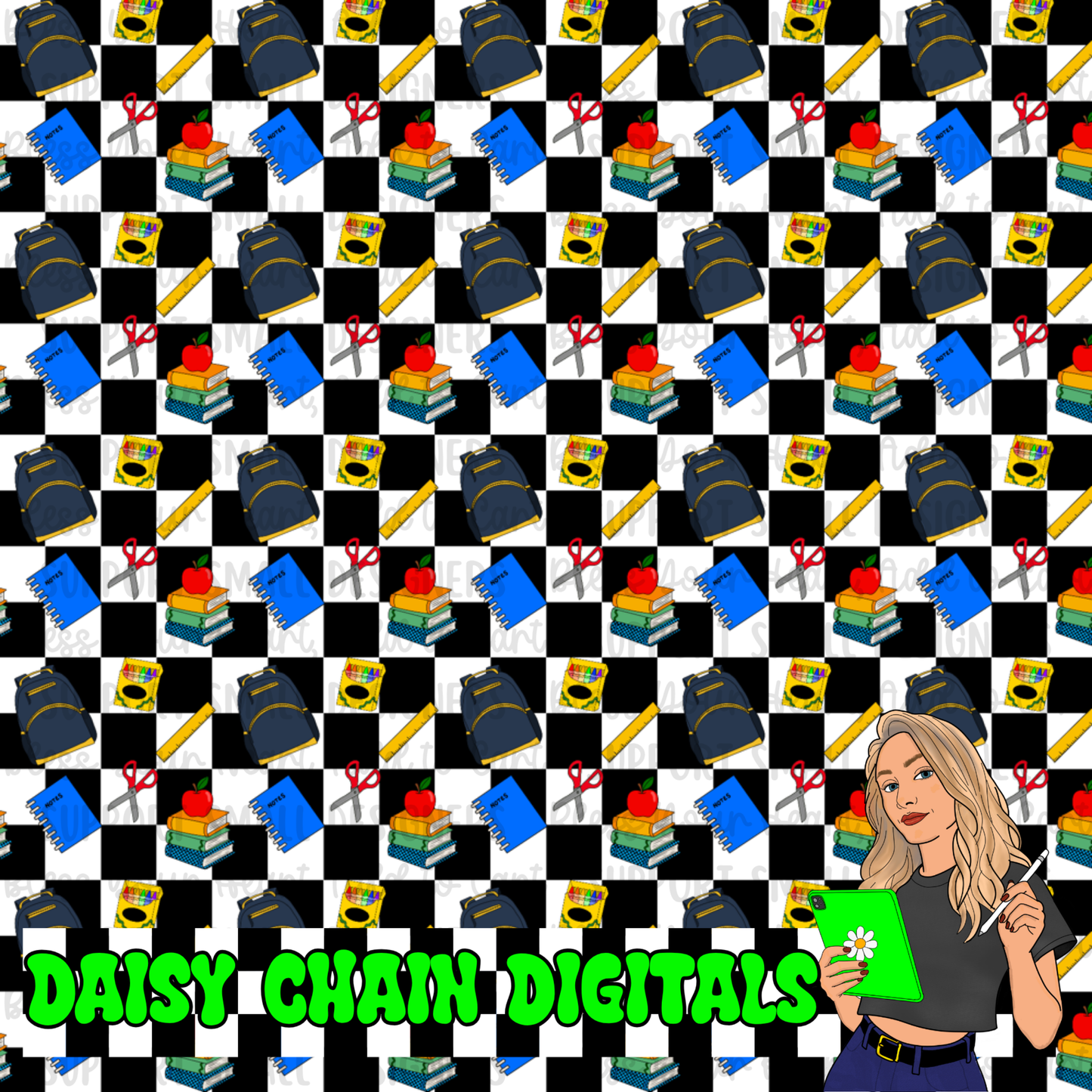Boys Checkered Back to School - Seamless
