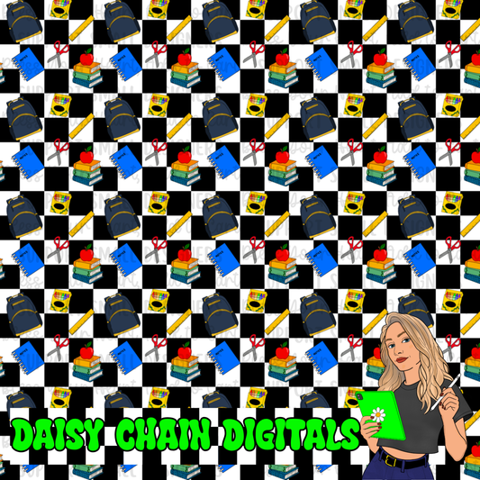Boys Checkered Back to School - Seamless