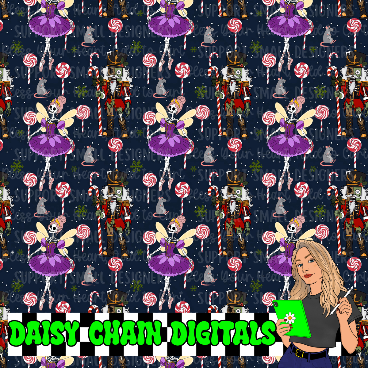 Nutcracker Zombie - Seamless