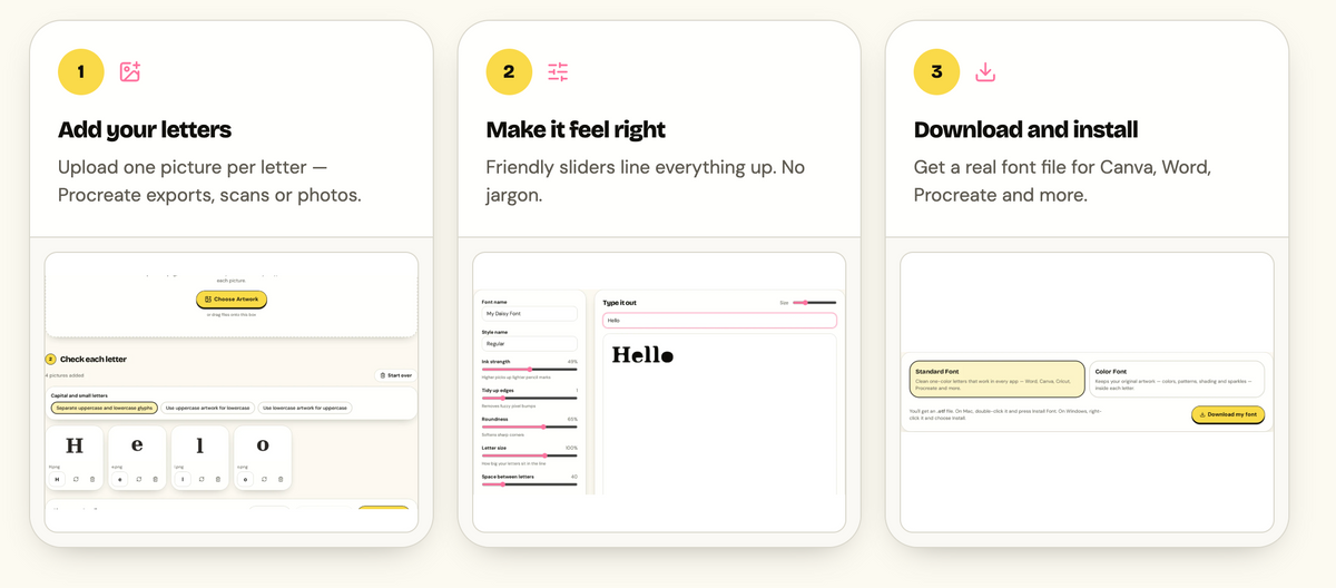 Daisy Type Studio - Online OTF Font Creation Tool