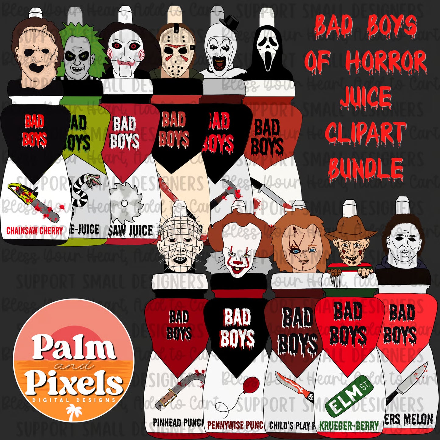 Bad Boys of Horror Juice Clipart Bundle