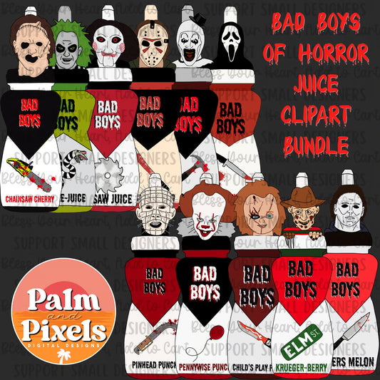 Bad Boys of Horror Juice Clipart Bundle