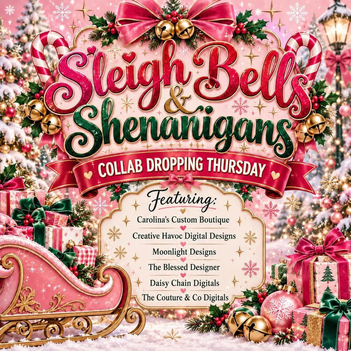 Sleigh Bells & Shenanigans Collab | Christmas Finished PNG Bundle